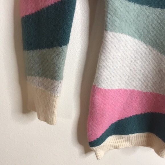 Fashion nova heather printed sweater romper pink combo outfit size small cozy - Picture 5 of 13